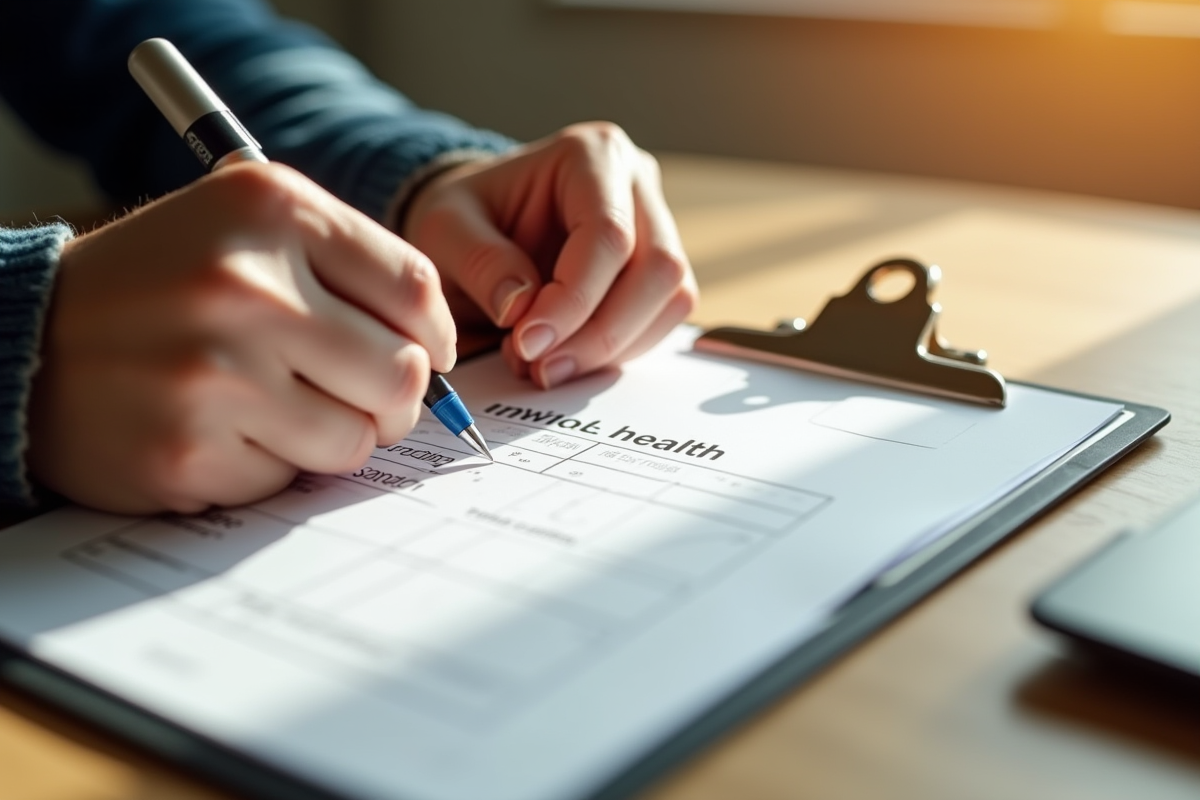 Mains remplissant un questionnaire d