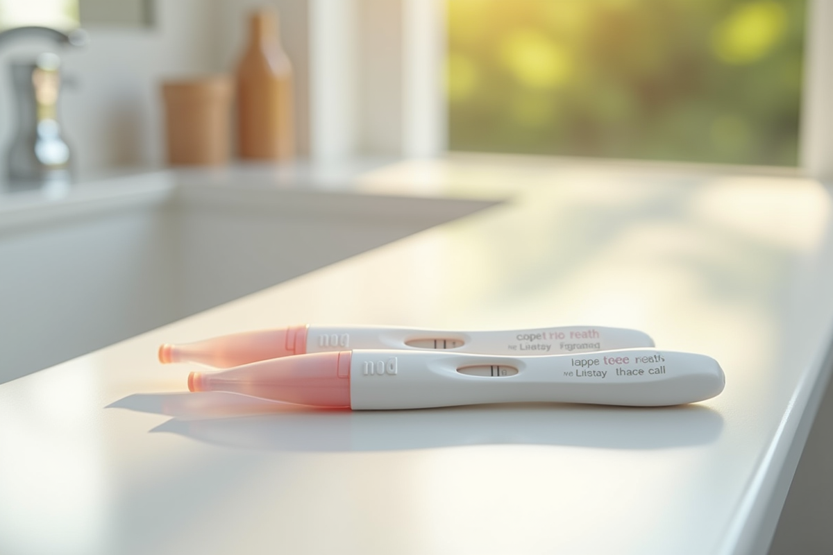 Prise de vue rapprochee de tests de grossesse positifs
